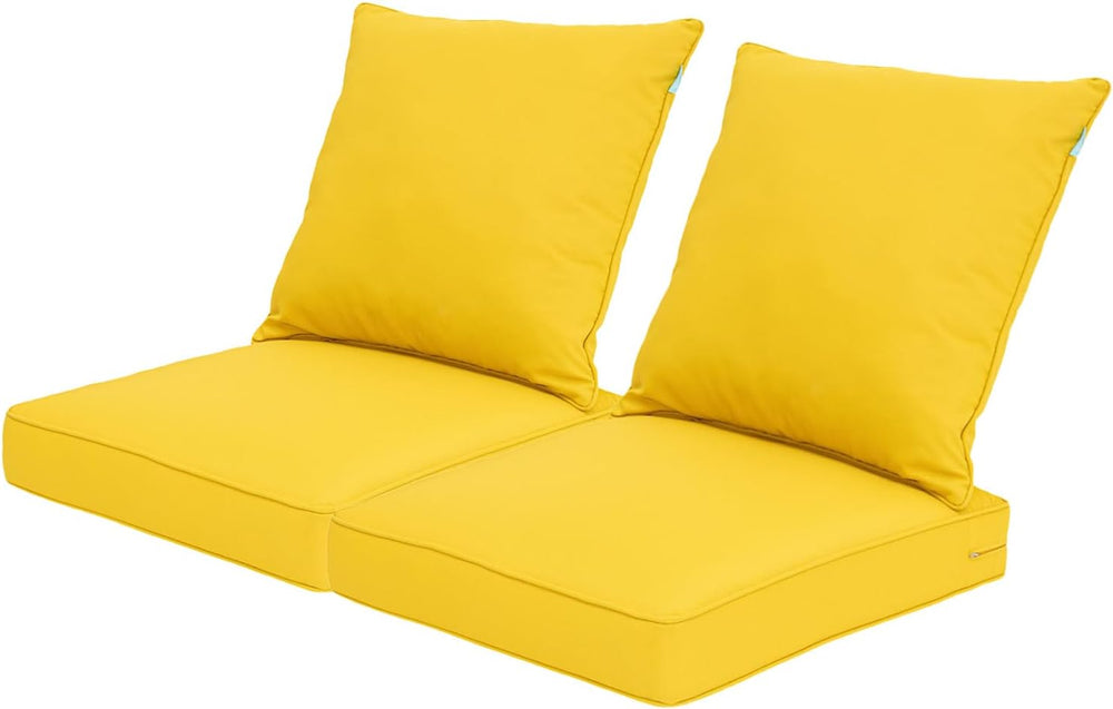 QILLOWAY Outdoor Deep Seating Cushion Set for Patio Chair Furniture 24 x 24（Y...