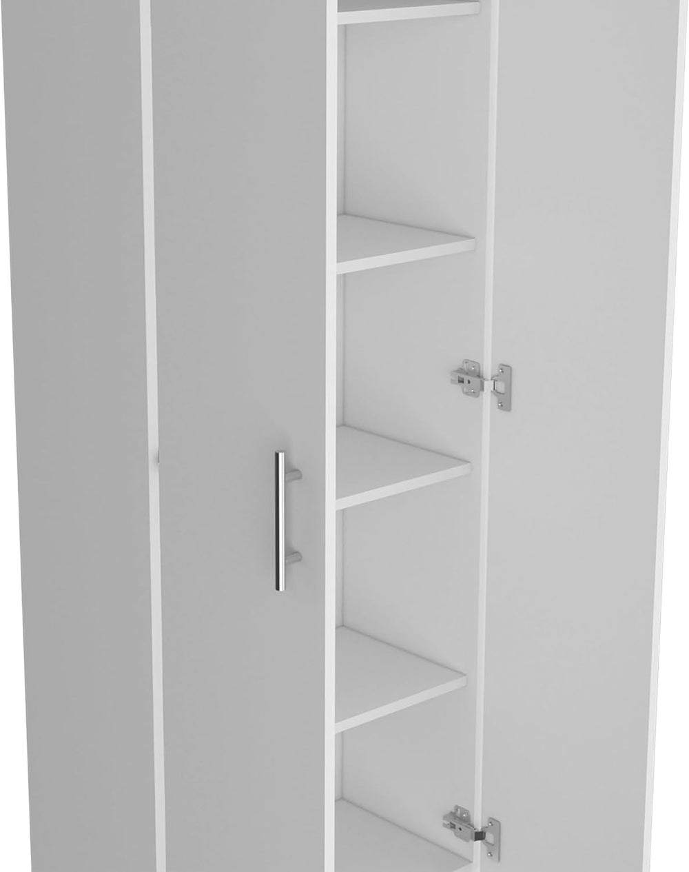 Contemporary Pantry Cabinet, Modern Storage Cabinet with 5 Internal Shelves a...