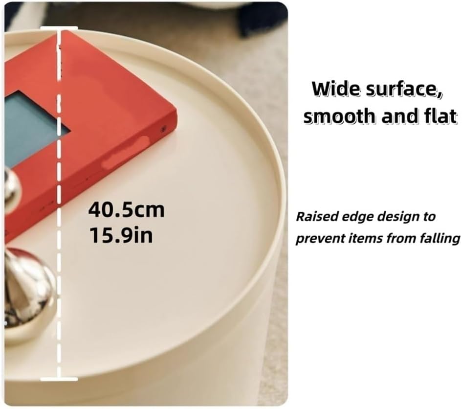 Small Round Plastic Side Tables, Modern and Minimalist Bedside Table, End Tab...
