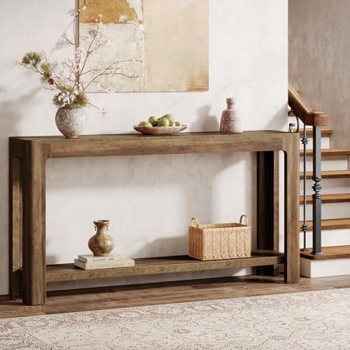 Tribesigns 63 Inch Entryway Console Table, 2-Tier Farmhouse Narrow Sofa Table...