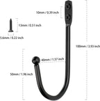 Small Single Coat Hooks Wall Mounted Wooden Entryway Key Hanger Coat Rack, Black, 14pcs with 28 Screws, 3.9inch