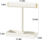Bracelet and Necklace Holder,Velvet Jewelry Necklace Display Organizer Stand,bracelet Holder for Selling,Bracelet and Necklace Storage Tree (Style 1（Beige+ Metal lid）)