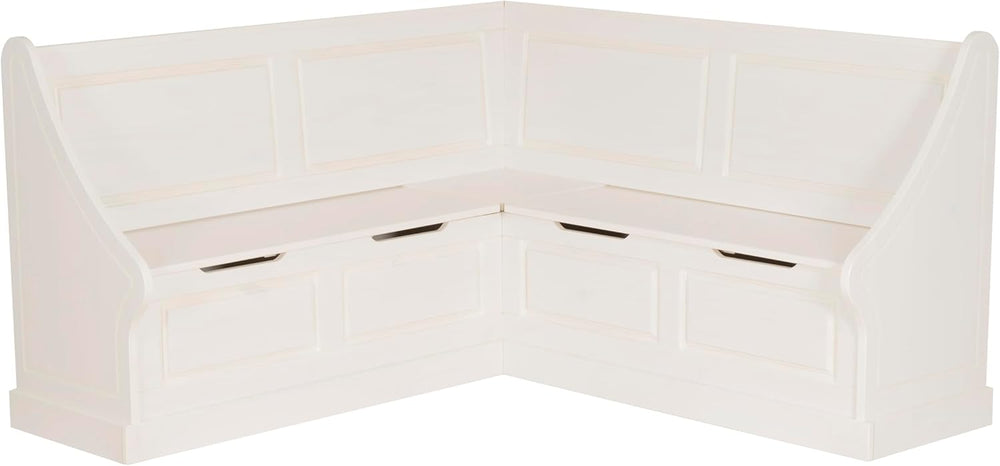 Linon Harris White Corner Breakfast Nook - Nook Only, Table is NOT included! ...