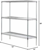 Omega 14" Deep x 72" Wide x 36" High 3 Tier Gray Starter Shelving Unit