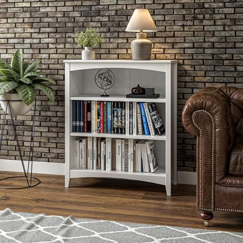 Shaker Style 3 Shelf Bookcase / Solid Wood / 36" High / Adjustable Shelv...