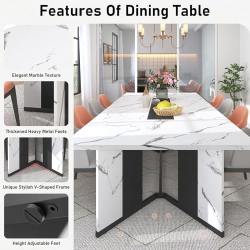 Hlivelood 94Inch Large Dining Table for 8 10 People,Wooden Rectangular Kitche...