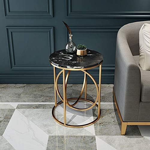 Telephone Table, Marble Side Table Round Coffee Table Telephone Table for Liv...