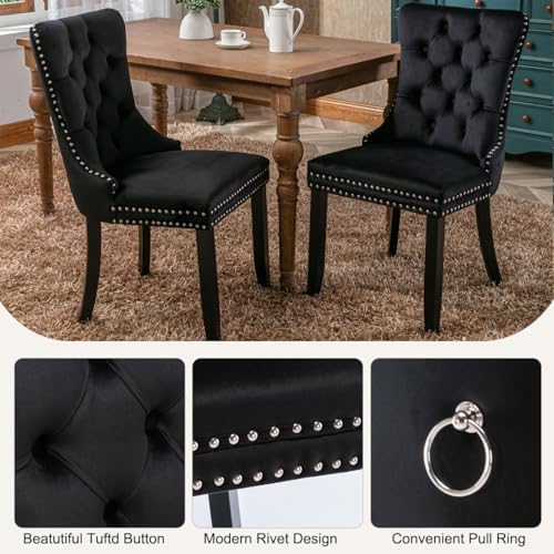 SSLine Modern 5-Piece Round Glass Dining Table Set for 4, Luxury 36" Cir...