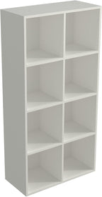 8-Cube Storage Shelf Bookcase - Wooden 4-Tier Floor Standing Open Bookshelf, Modern TV Stand up to 55 Inchs for Home and Office, Warm White