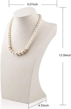 Oirlv Linen Necklace Display Bust 3D Necklace Organizer Jewelry Display Holder (H-13.38inches)