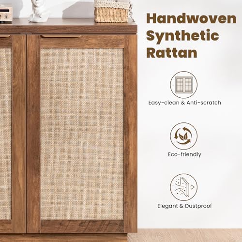 HOMMPA Sideboard Buffet Cabinet with Storage 55'' Boho Sideboard-Brown