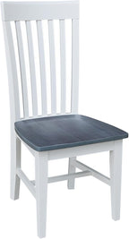 International Concepts Set of Two Tall Mission Chairs, White/Heather gray