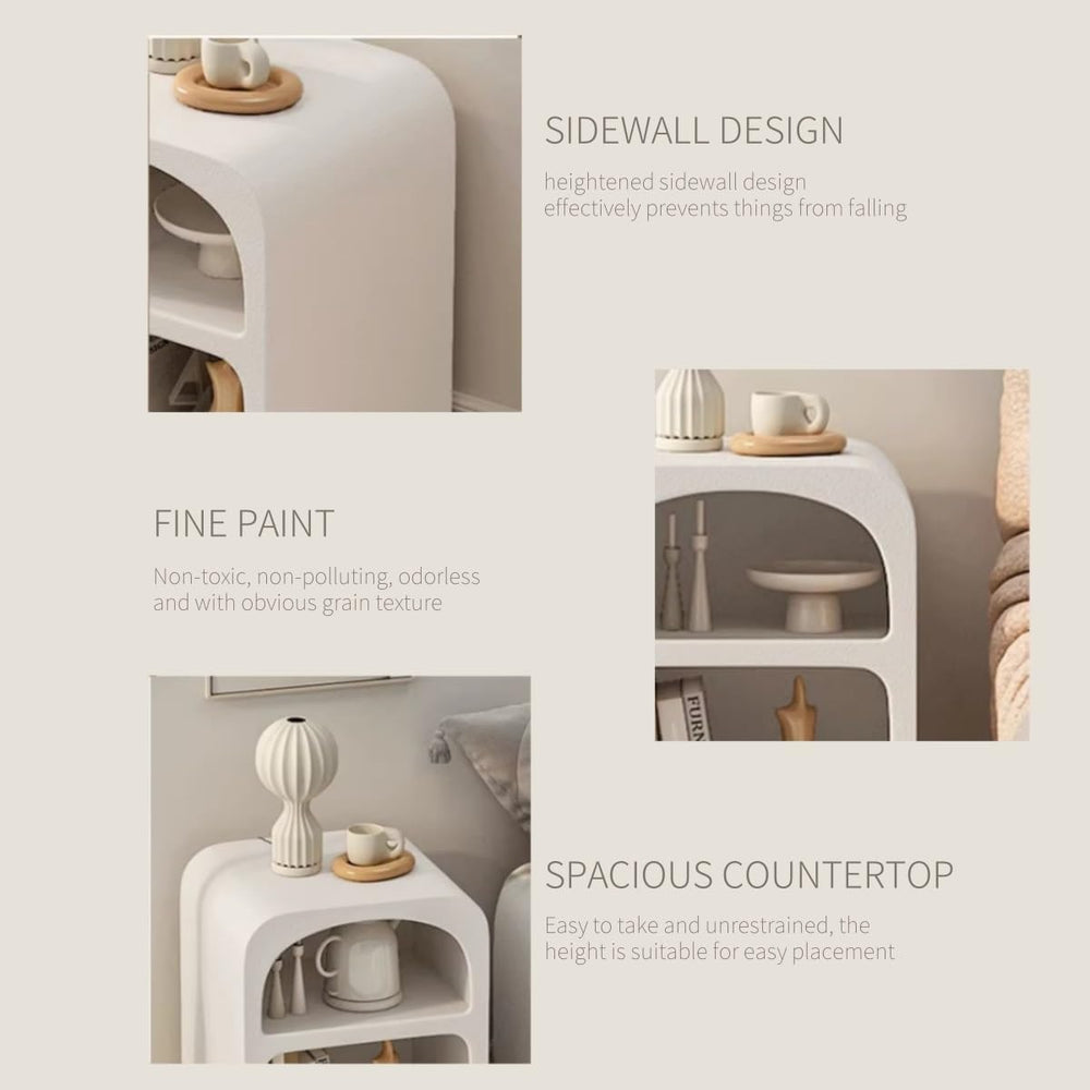 Modern Side Table, Creative Decorative Side Table, Nightstand with 2 Layers o...