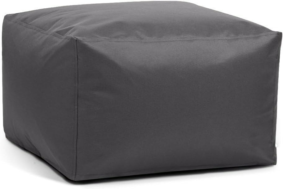 SXBCyan Waterproof Square Pouf Ottoman Cover Footstool Without Filler Outdoor Beach Garden Beanbag Pouf Puff Salon Floor Seat Futon Stool Bench (Color : Gray, Size : 3XL-60x60x40cm-cover)