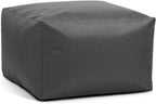 SXBCyan Waterproof Square Pouf Ottoman Cover Footstool Without Filler Outdoor Beach Garden Beanbag Pouf Puff Salon Floor Seat Futon Stool Bench (Color : Gray, Size : 3XL-60x60x40cm-cover)