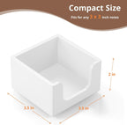 Sticky Note Holder, Sticky Note Dispenser for Office Desk Accessories, Self Stick Note Pad Holder, Memo Pad Holder Dispenser Organizer for School Office Desk Supplies, White