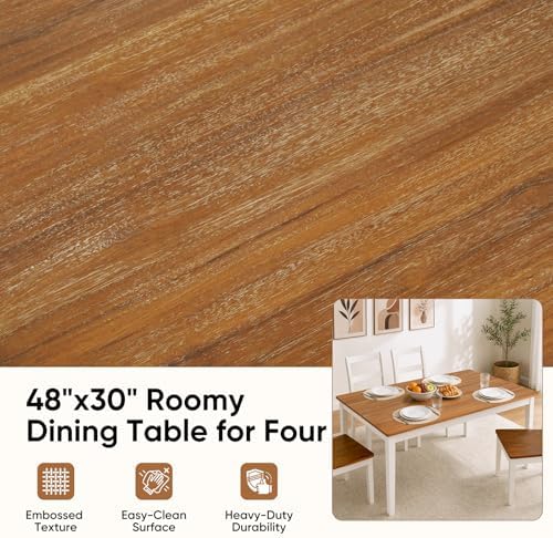 5-Piece Dining Table Set, Kitchen Table Chairs Set of 4, Space-Saving