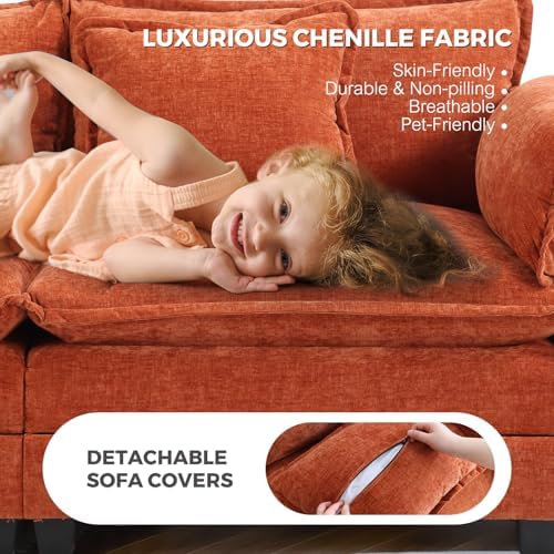 ELUCHANG 153" Oversized Modular Sectional Sofa, Comfy Chenille Cloud Cou...