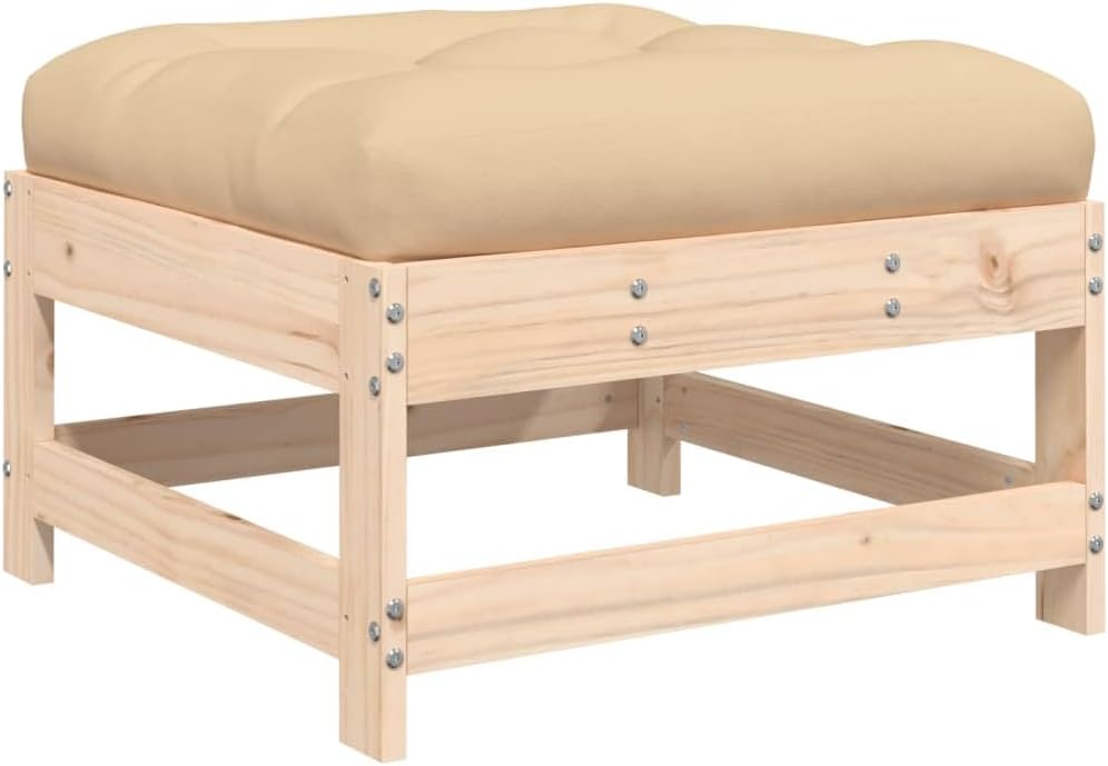 vidaXL Patio Furniture, Outdoor Ottoman Patio Footstool, Footrest Seat with C...