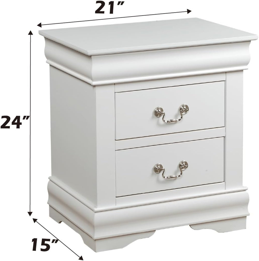 Knocbel Traditional Nightstand End Tables Side Table with 2 Drawers and Metal...