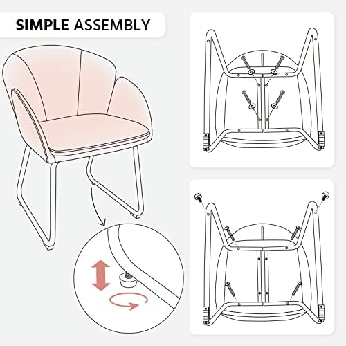Yaheetech Flower Shape Vanity Chair with Petal Armrests, Pink