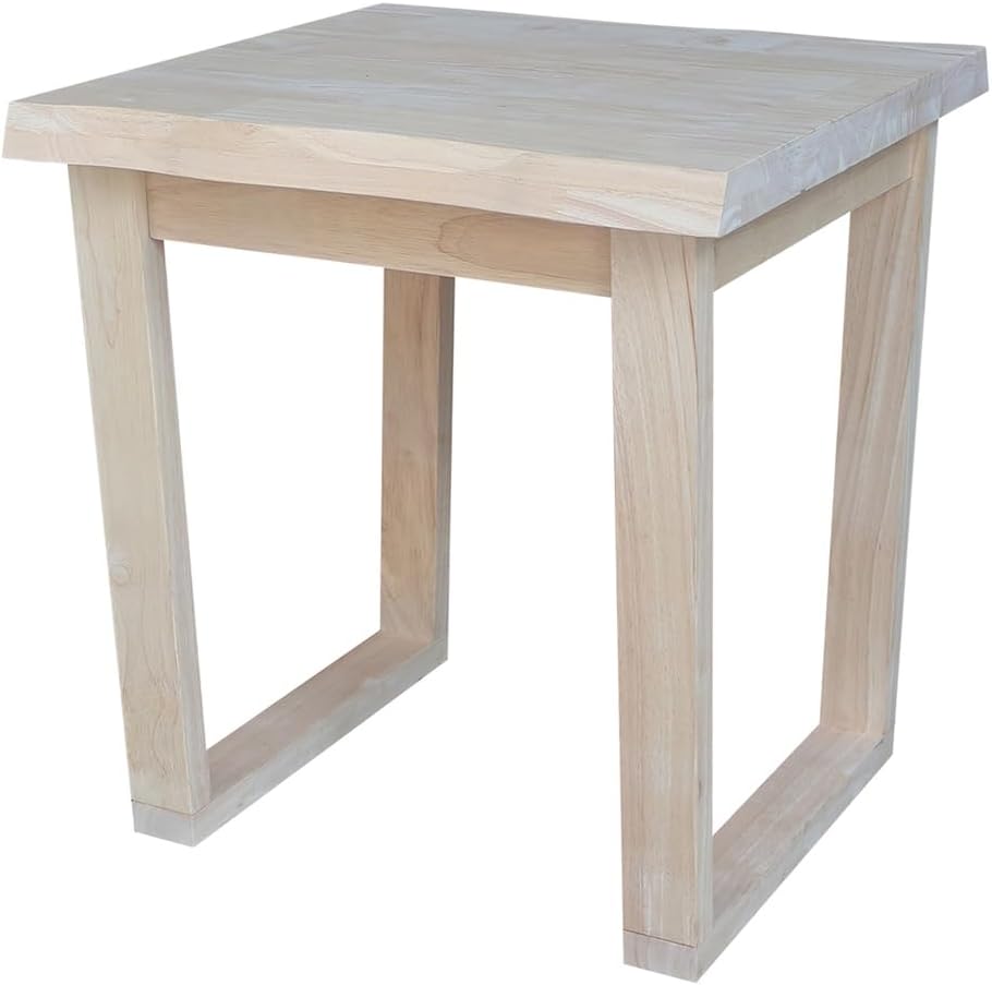 International Concepts Live Edge Solid Wood End Table - Unfinished
