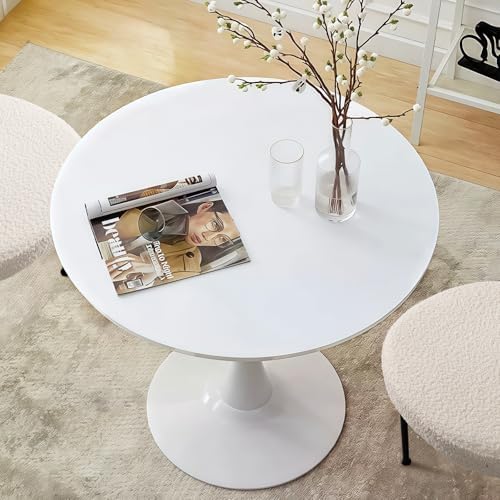 31.5" Small Round Kitchen Table Set for 2 with Velvet Upholstered Chairs