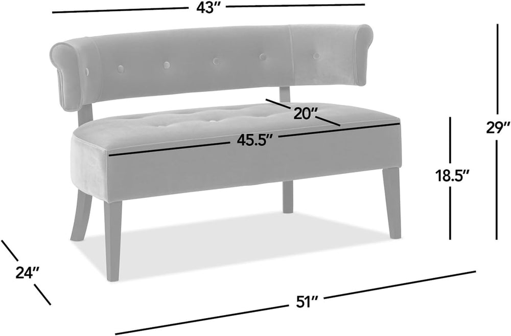 Jennifer Taylor Home Jared Roll Arm Tufted Bench with Back Settee in Burnt Or...