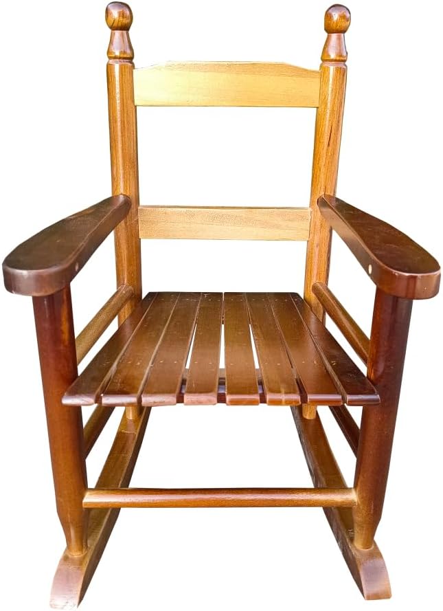 Brilluxa Kids Rocking Chair, Oak Children's Rocker and Toddler Rocking Seat for Indoor or Outdoor Use in Playrooms, Patios, Porches, Decks, and Backyards