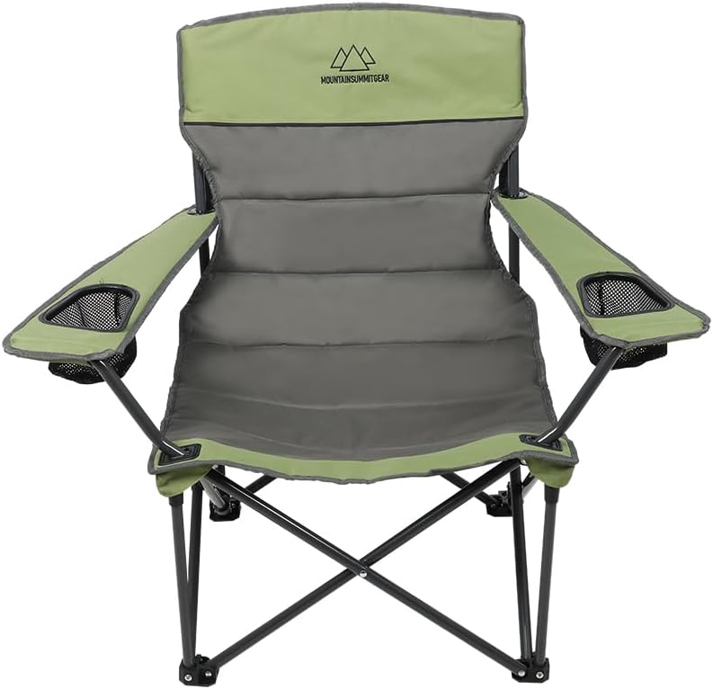 Quilted Double Camping Chair and Single Camping Chair with Padded Seat and Ba...