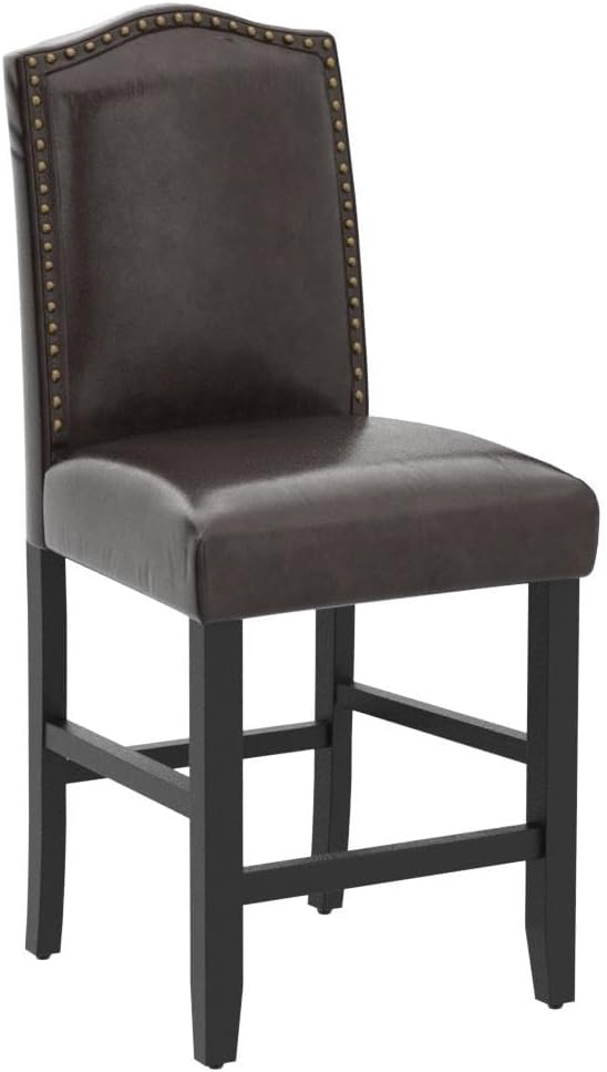 LSSPAID Counter Height Bar Stools Set of 2, 24.8 Inch Pu Upholstered Barstool...