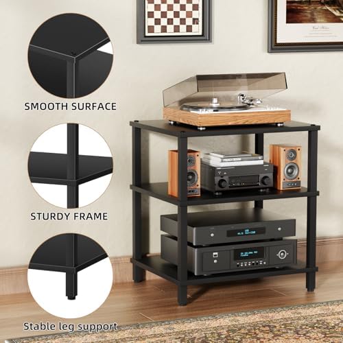 LELELINKY 3-Tier AV Media Player Stand, Stereo Cabinet, Modern Stereo Cabine,...