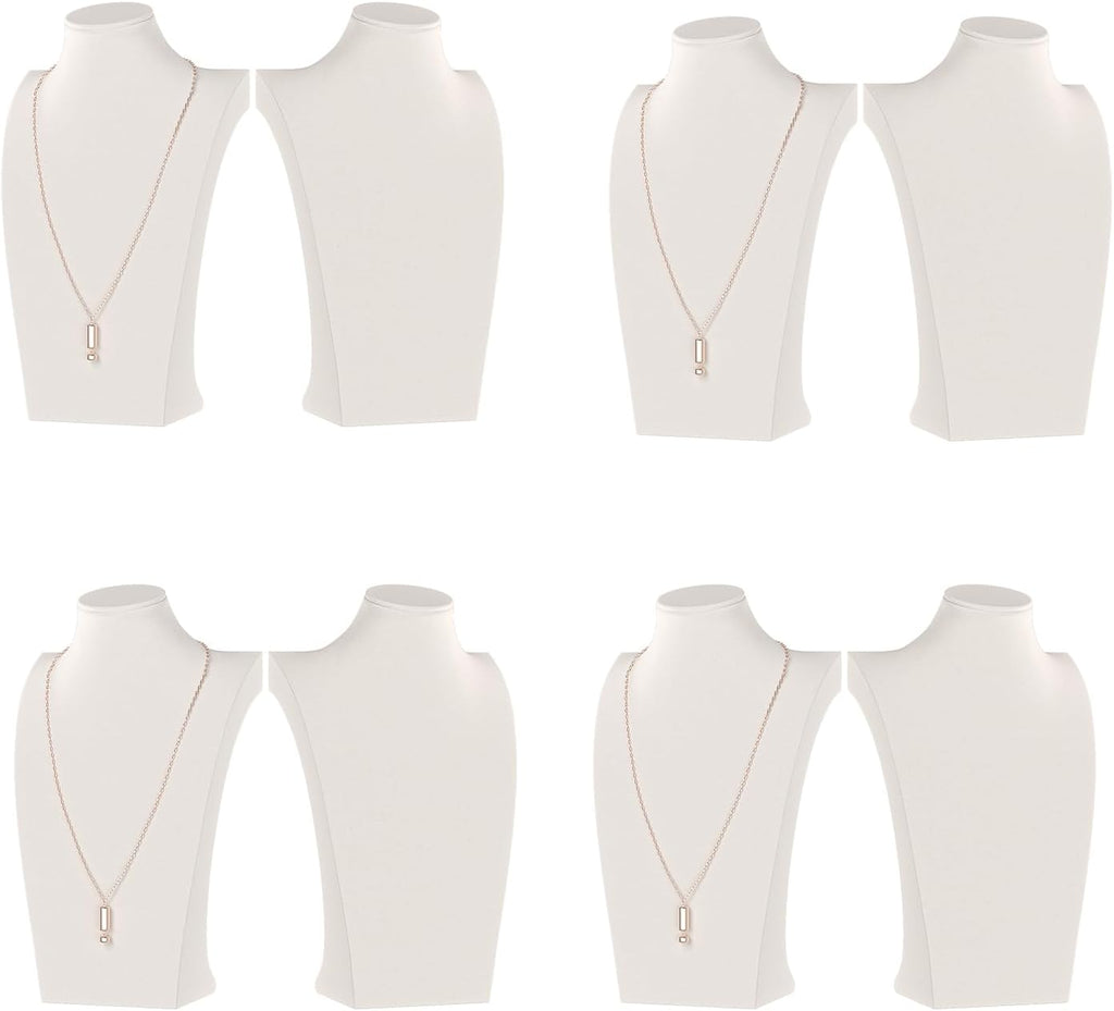 Necklace Bust Display Stand, Necklace Holder, Pendant Chain Necklace Organizer for Women (Beige Velvet, S 2PCS)