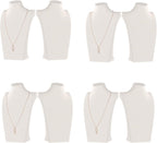 Necklace Bust Display Stand, Necklace Holder, Pendant Chain Necklace Organizer for Women (Beige Velvet, S 2PCS)