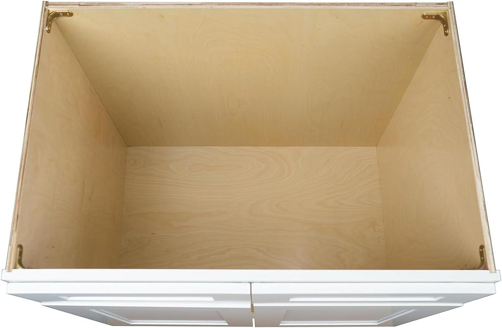 Hollywood Fabiani Design Sink Base Kitchen Cabinet 36 in. W x 24 in. D x 34-1/2 in. H, Shaker White - Solid Wood Frame, 1/2-Inch Cabinet-Grade Plywood Box, Soft-Close Doors, Ready to Assemble