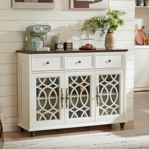 Joaxswe Farmhouse Sideboard Buffet Cabinet with Storage,48" Large Creden...