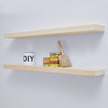 Homeforia 42 inch Wood Floating Shelf, High End Solid Natural Wood 42inch Large Floating Shelves for Wall Mounted, Unfinished Wooden Floating Shelves, Heavy Duty Bracket, 42 X 6.5 X 1.75 in, Set of 3