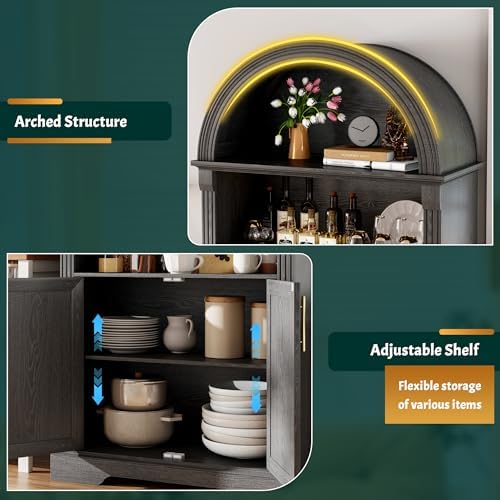 Vlsrka Kitchen Pantry Storage Cabinets with Adjustable Shelves, 71" Tall...