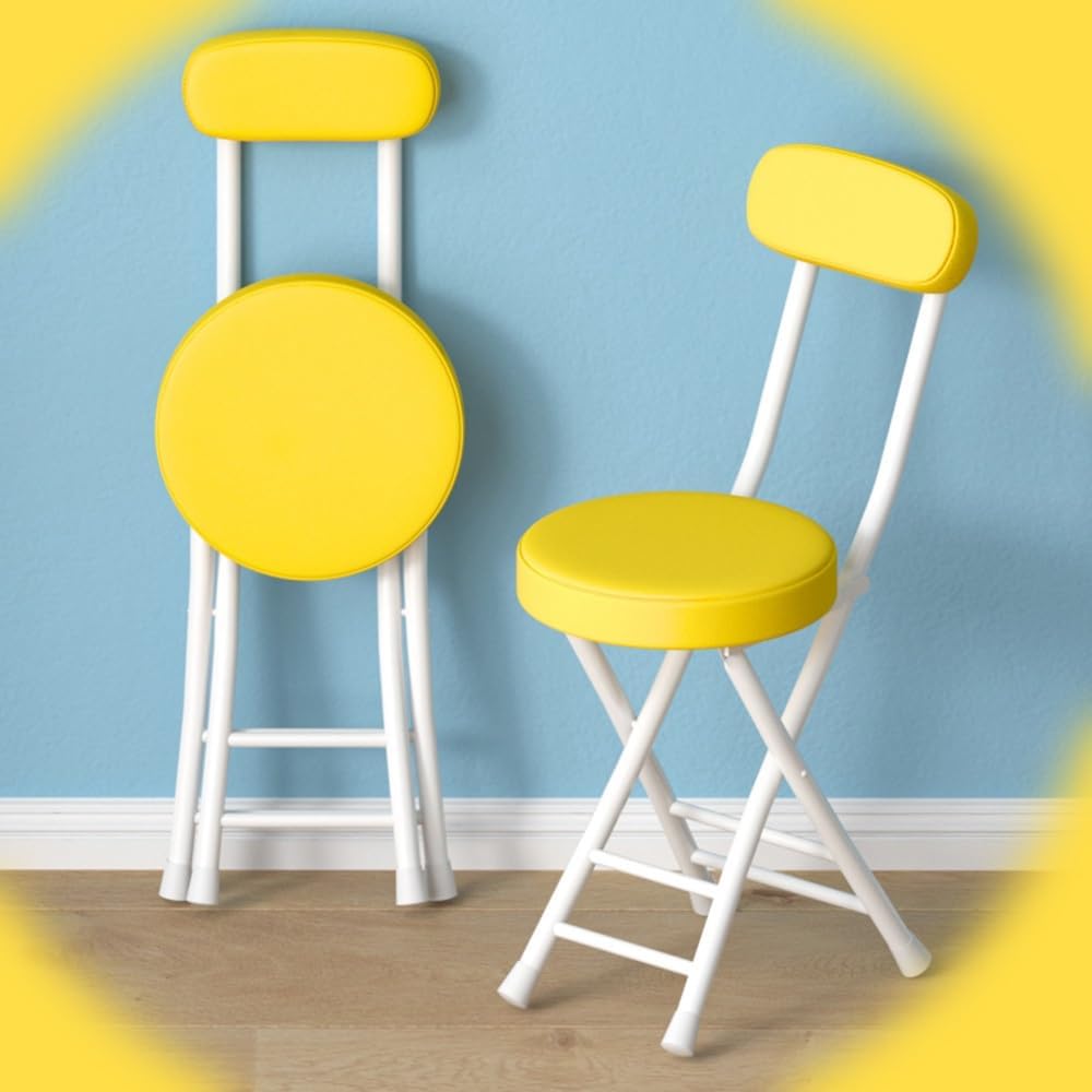 Foldable Bar Stool with Backrest Folding Chair Kitchen Stool with PU Padded R...
