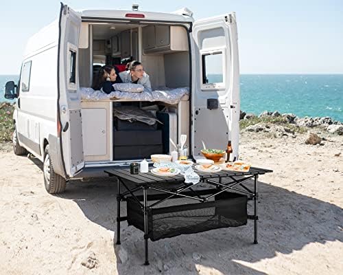 WUROMISE Lightweight Aluminum Folding Camping Table (37.13” x 21.57” x 19.69”...