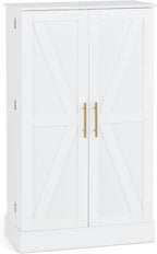 BarberPub Storage Cabinet, Multi-Functional Beauty Salon Organizer with Hinged Door, Adjustable Shelves, for Spa, Home, Office 2024 (White)