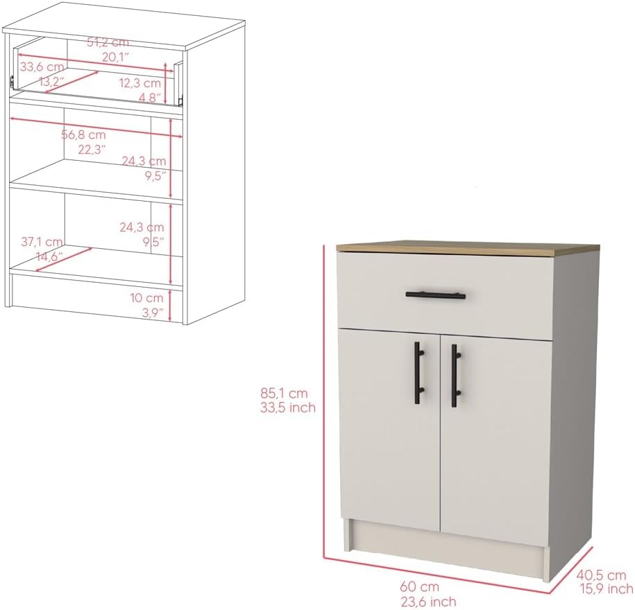 Mid-Century Pantry Cabinet, Saving Space Storage Cabinet for Kitchen Entryway...