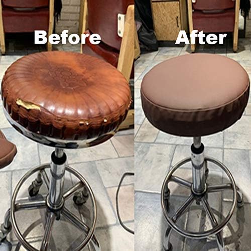 Sigmat 2 Pack Waterproof PU Bar Stool Cover Anti-Slip Round Seat Cover 19.5 I...