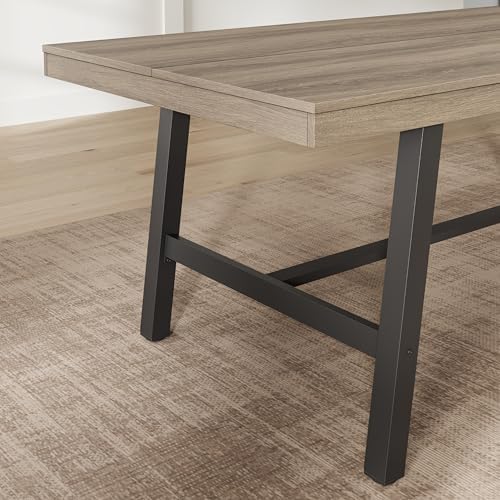 GarveeHome Industrial Dining Table for 8-10 People, 86.61" Long Kitchen ...