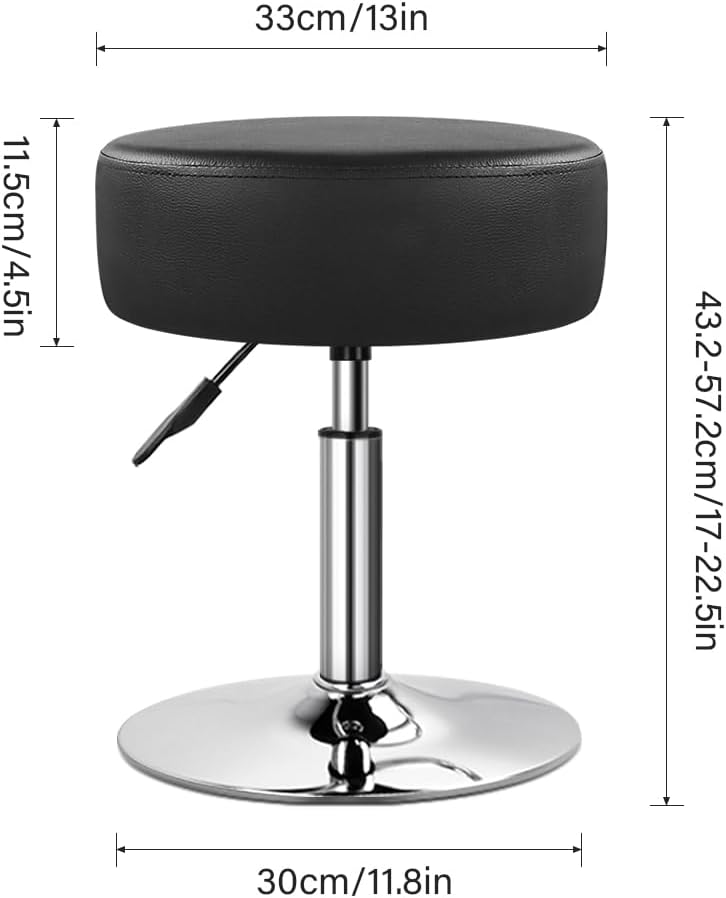 WKWKER Adjustable Vanity Stool for Makeup Room Swivel Makeup Stool Small Roun...