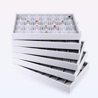 Oirlv Velvet Jewelry Organizer Trays Stackable Showcase Jewelry Display Storage Tray (15 Grids Insert)