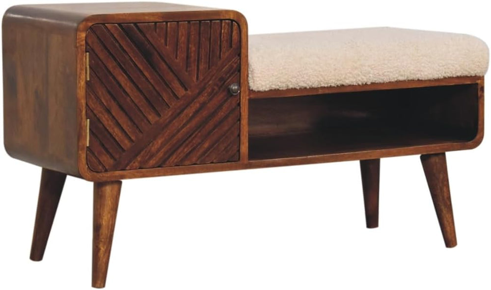 Furniture Solid Wood Boucle Carved Chestnut Telephone Table