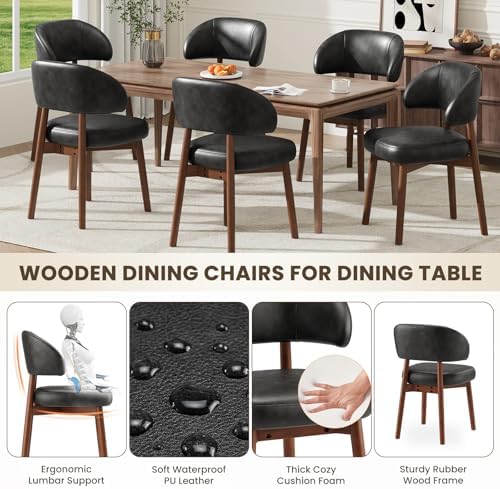 MALOL Wooden Dining Chairs Set of 6, Modern Upholstered Dining Room Kitchen S...