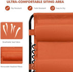 Tangkula Zero Gravity Chair, Folding Patio Lounge Chair Adjustable Outdoor Recliner with Cup Holder, Wide Armrest for Patio Garden Poolside Outdoor Yard Beach, Support 350 lbs (2, Orange)