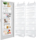 HOMELUX THEORY Over The Door Organizer Hanging - 50lbs Load 6 Large Front & 12 Side Pockets, 2 Pack Over The Door Shoe Organizer, Hanging Closet Organizer For Toys, Diaper, Sewing (Transparent)